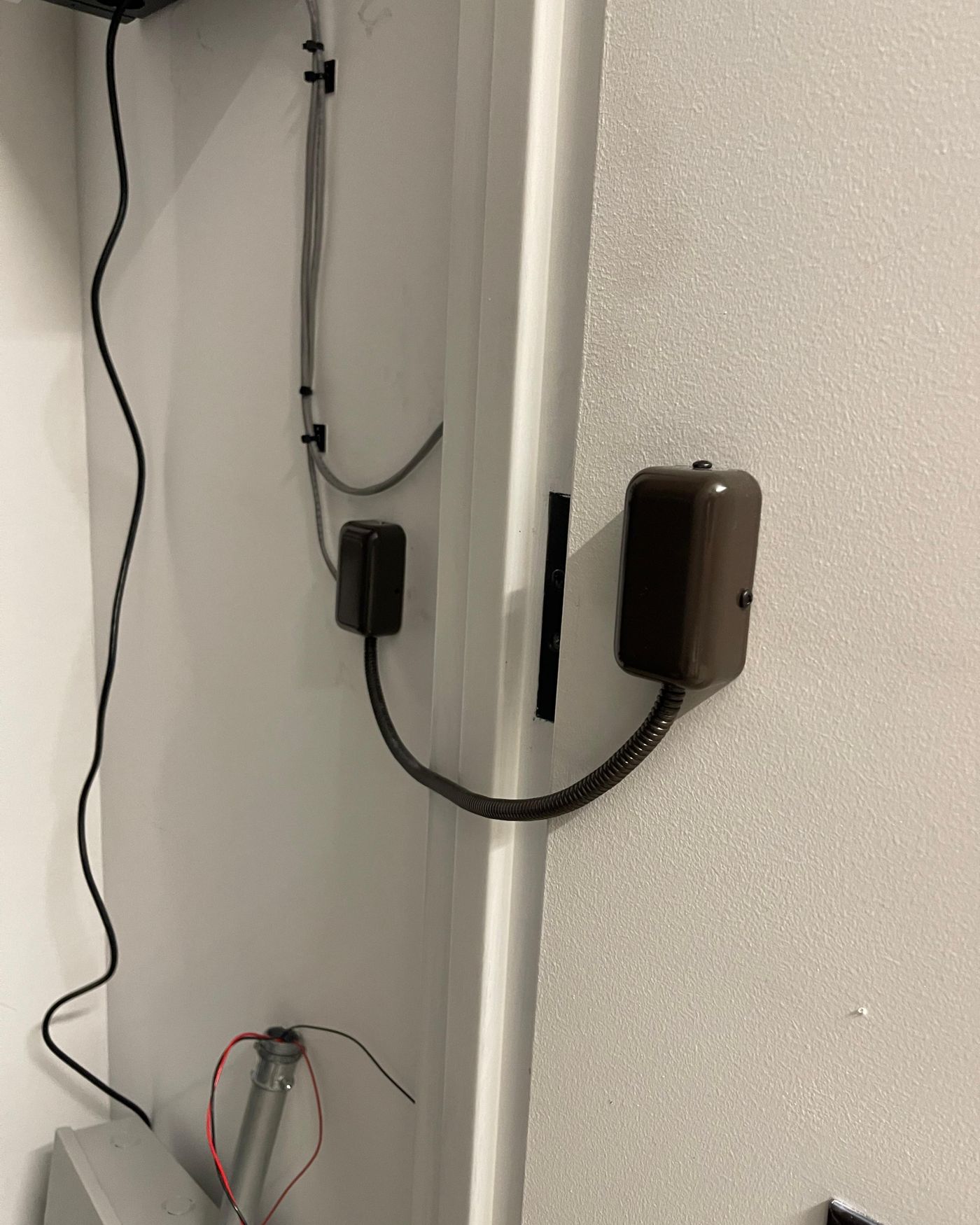 Door release wiring, installed and tested